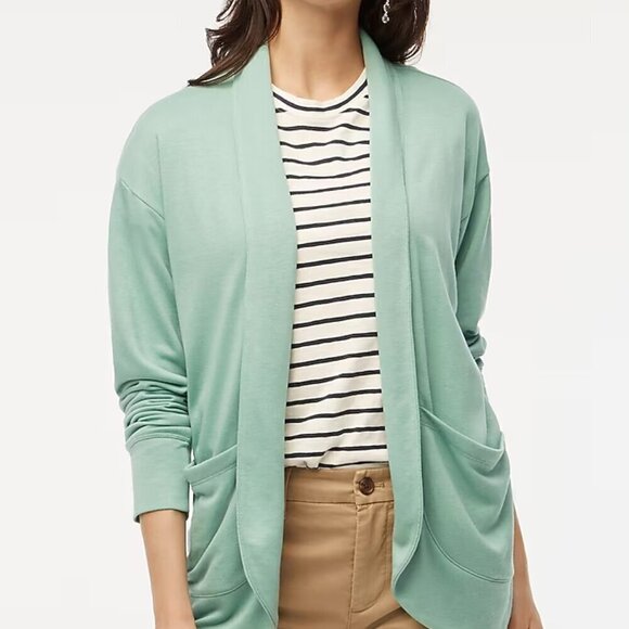 J. Crew Knit Wrap Loose Fit Cardigan Sweater Green Size XXL NWT - Picture 1 of 7